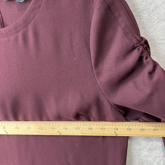 All Saints Evie Dress Women's Medium Simple Shift Mini in Burgundy Maroon with S - Picture 8 of 12